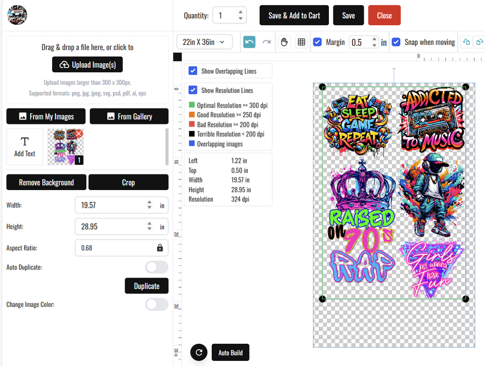 Build a gang sheet
