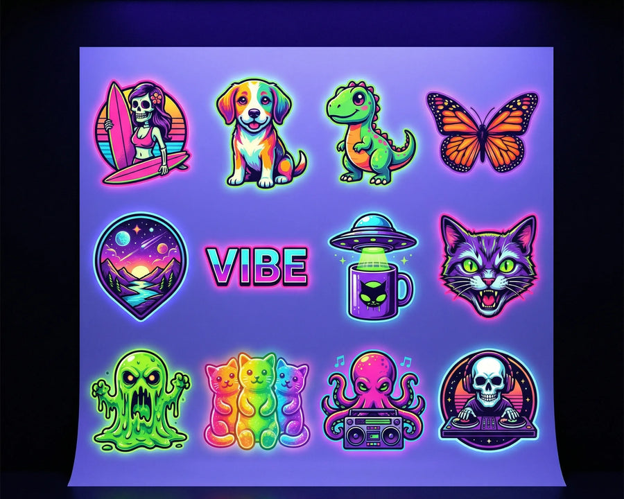 Fluorescent DTF Printing â Build Bold, Bright, and Stunning designs - DTF Virginia - Gang Sheet