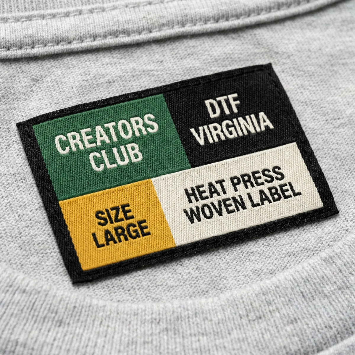 Custom Woven Labels ( UV - Printed ) - DTF Virginia -