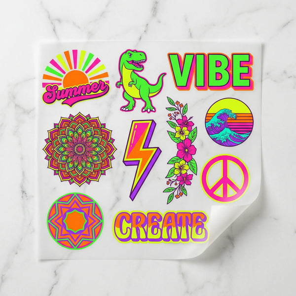 Fluorescent DTF Printing – Build Bold, Bright, and Stunning designs - DTF Virginia - Gang Sheet