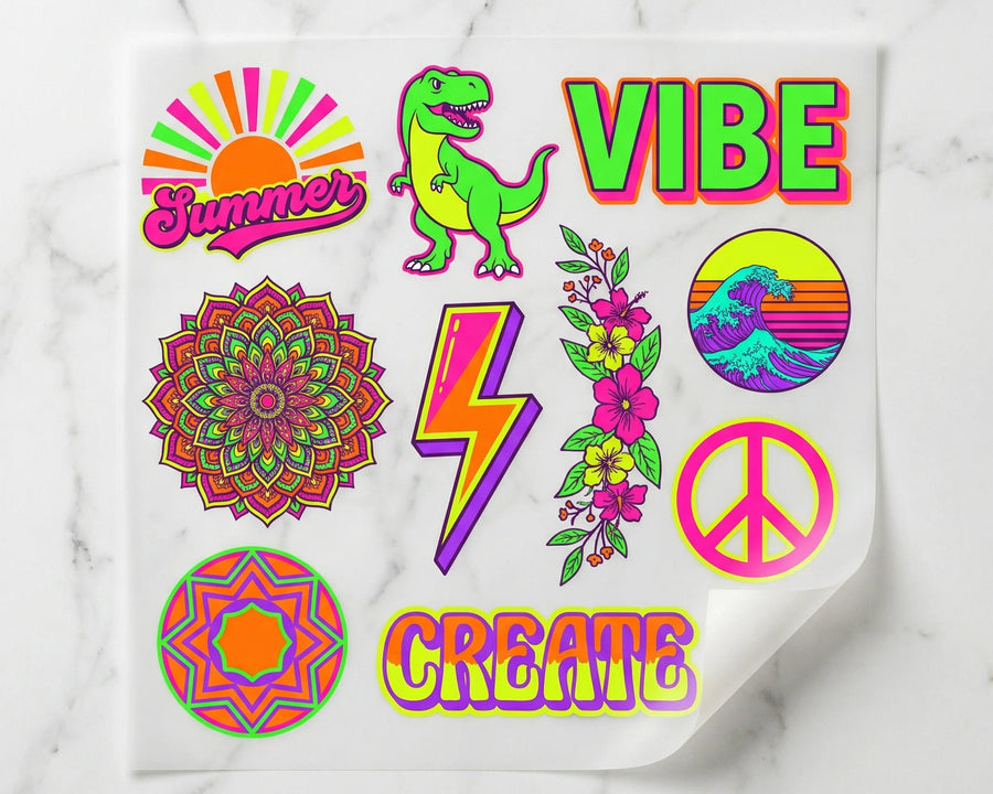 Fluorescent DTF Printing – Build Bold, Bright, and Stunning designs - DTF Virginia - Gang Sheet