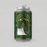 Can of Mountain Pine Brewing Golden Ale on a gray background