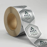 Silver Custom Die Cut Waterproof Roll Labels
