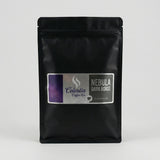 Black coffee bag with 'Celestia Coffee Co.' label on a white background