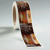 Roll of 'Autumn Gold' beer label on a gray background