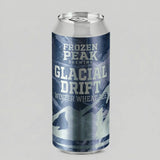 Frozen Peak Brewing Glacial Drift Winter Wheat Ale can on a gray background