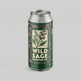 Beer can from Wild Sage Brewing Co. on a gray background