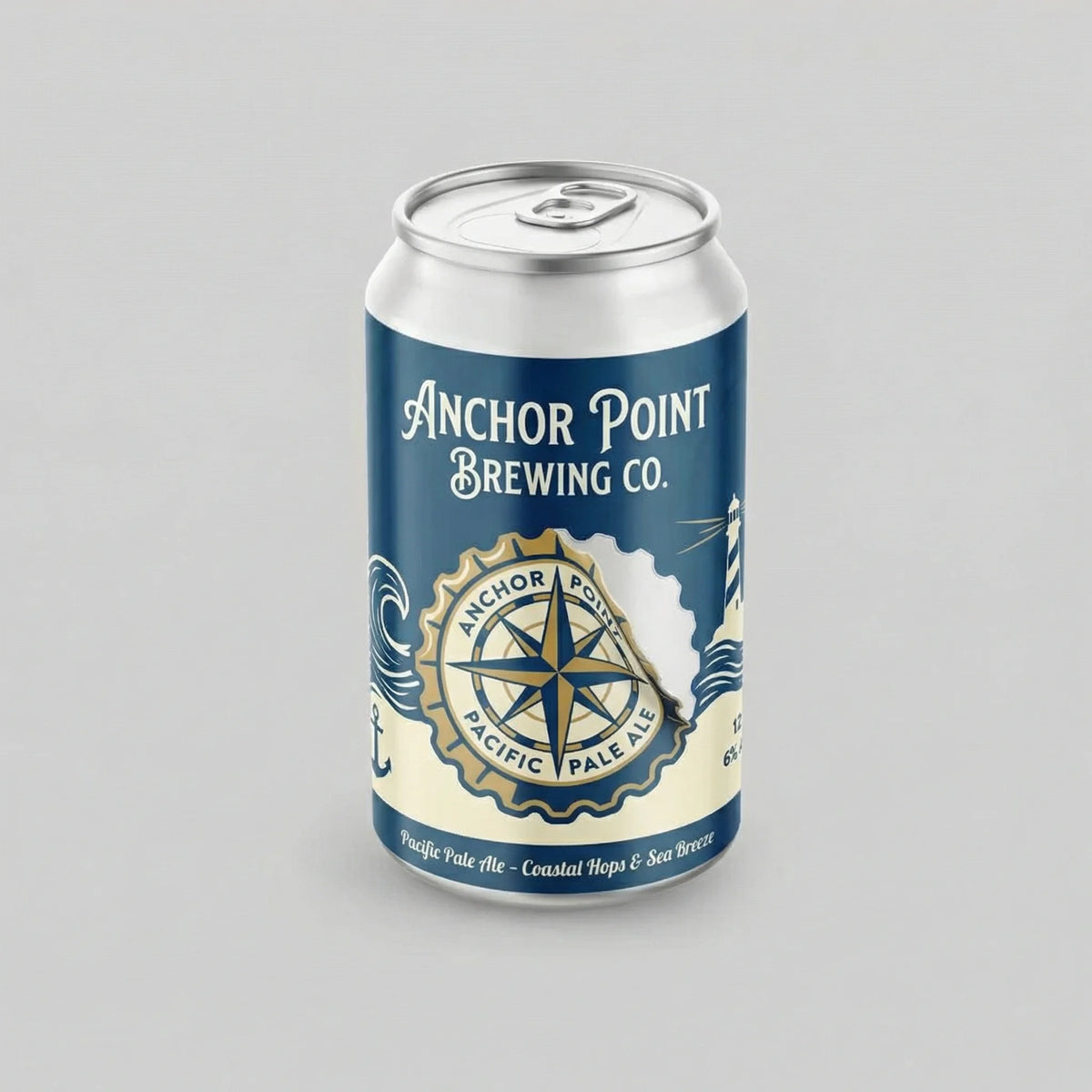 Anchor Point Brewing Co. can on a gray background