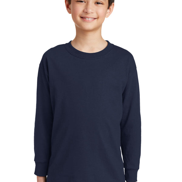 Gildan ®  Youth Heavy Cotton ™  100% Cotton Long Sleeve T-Shirt. 5400B