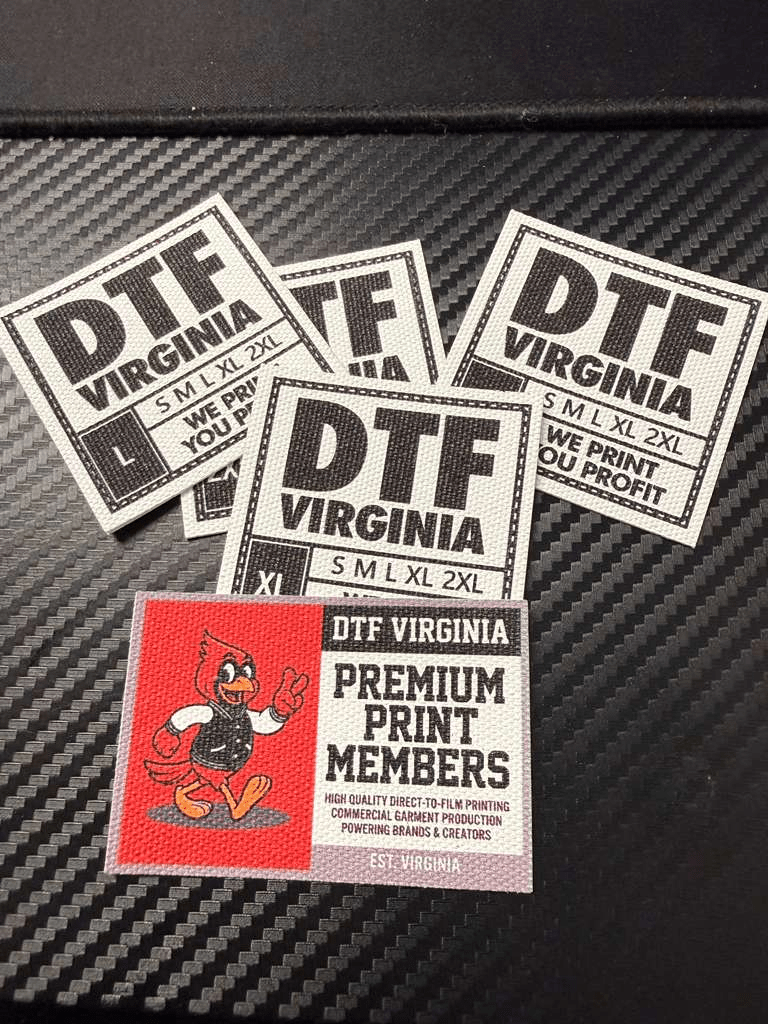 Custom Woven Labels ( UV - Printed ) - DTF Virginia - 