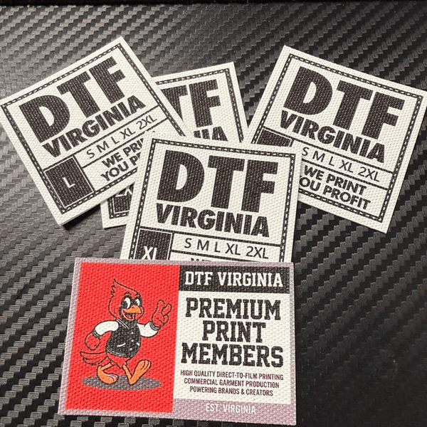 Custom Woven Labels ( UV - Printed ) - DTF Virginia - 