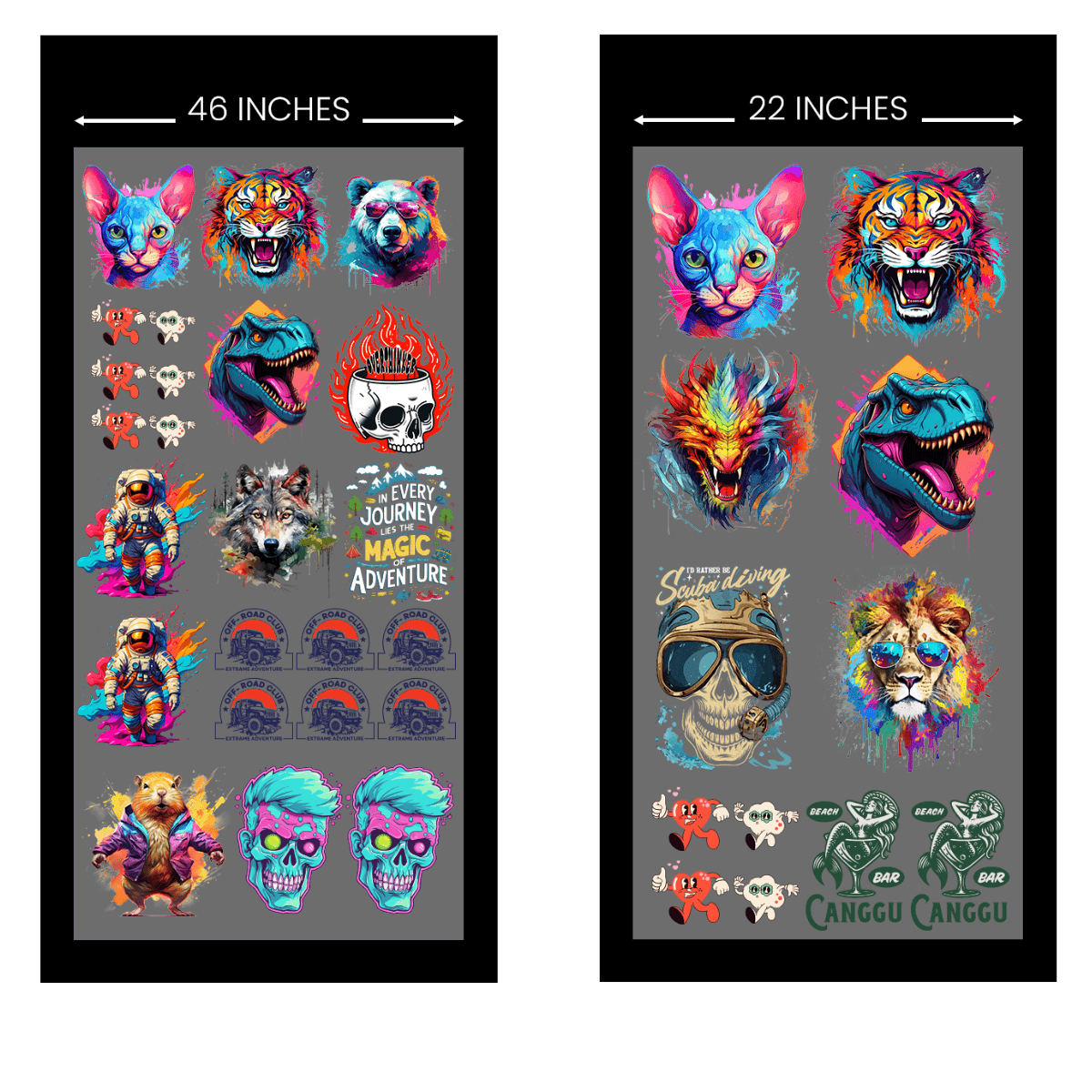 22in Custom DTF Gang Sheets – Fast, Reliable Custom Transfer Printing