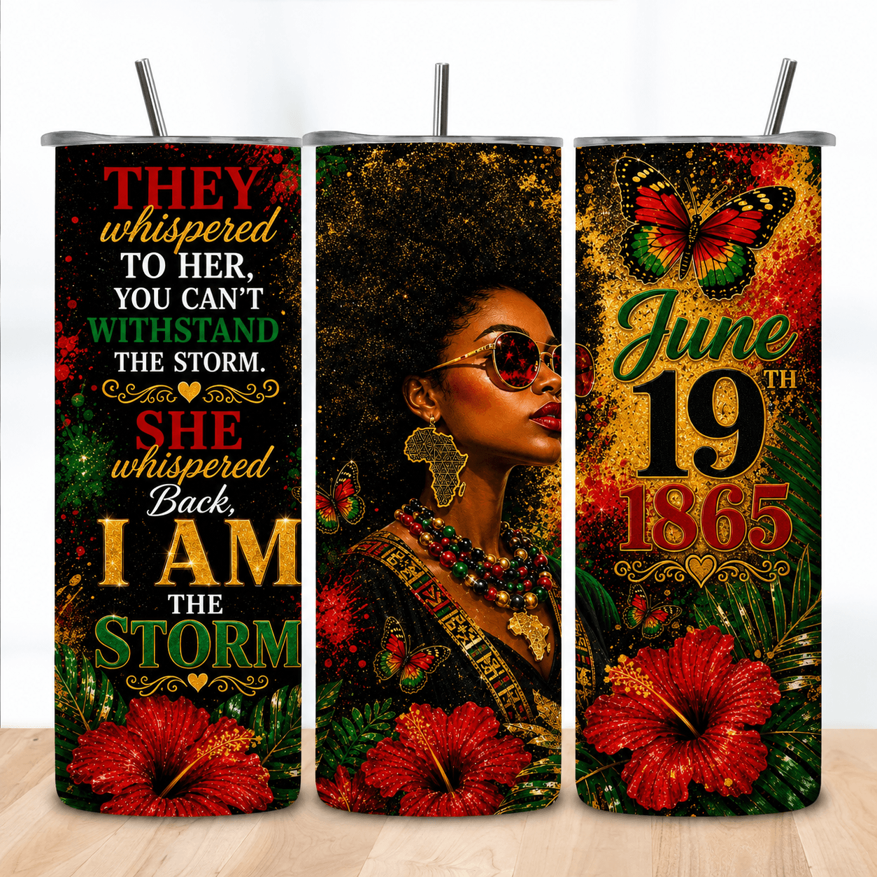 Juneteenth 20oz Skinny Tumbler - DTF Virginia -