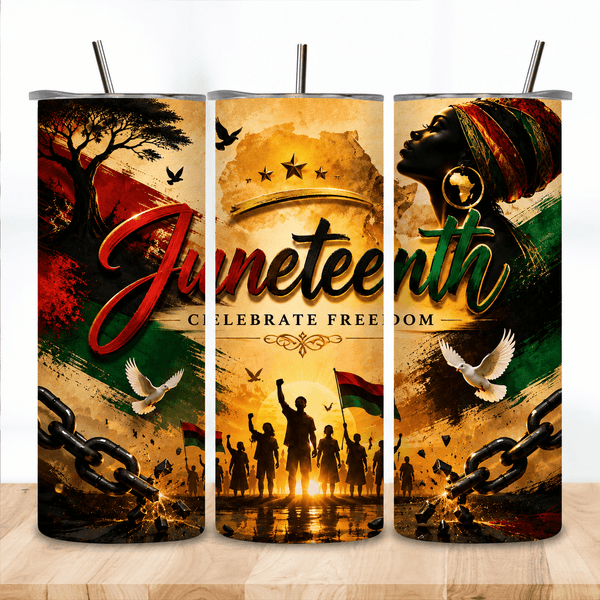 Juneteenth 20oz Skinny Tumbler - DTF Virginia -