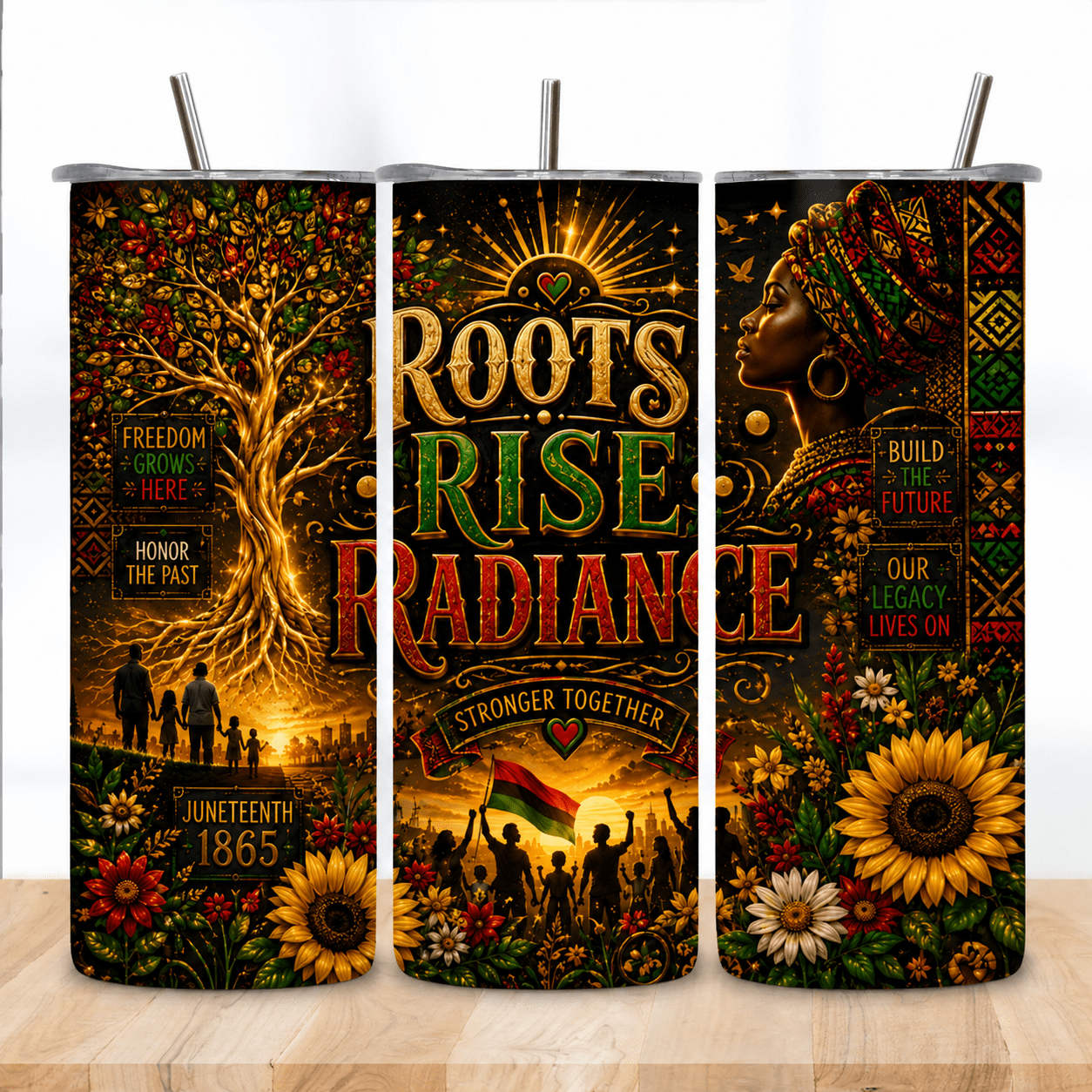 Juneteenth 20oz Skinny Tumbler - DTF Virginia -