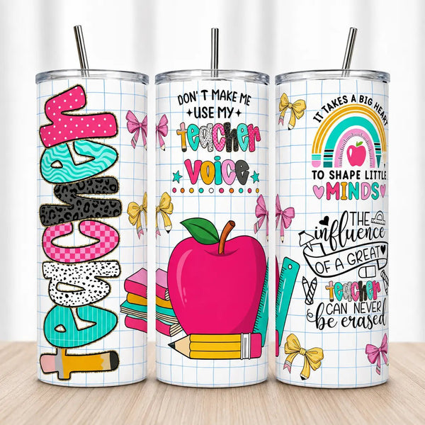 Teacher 20oz Skinny Tumbler - DTF Virginia - Tumbler