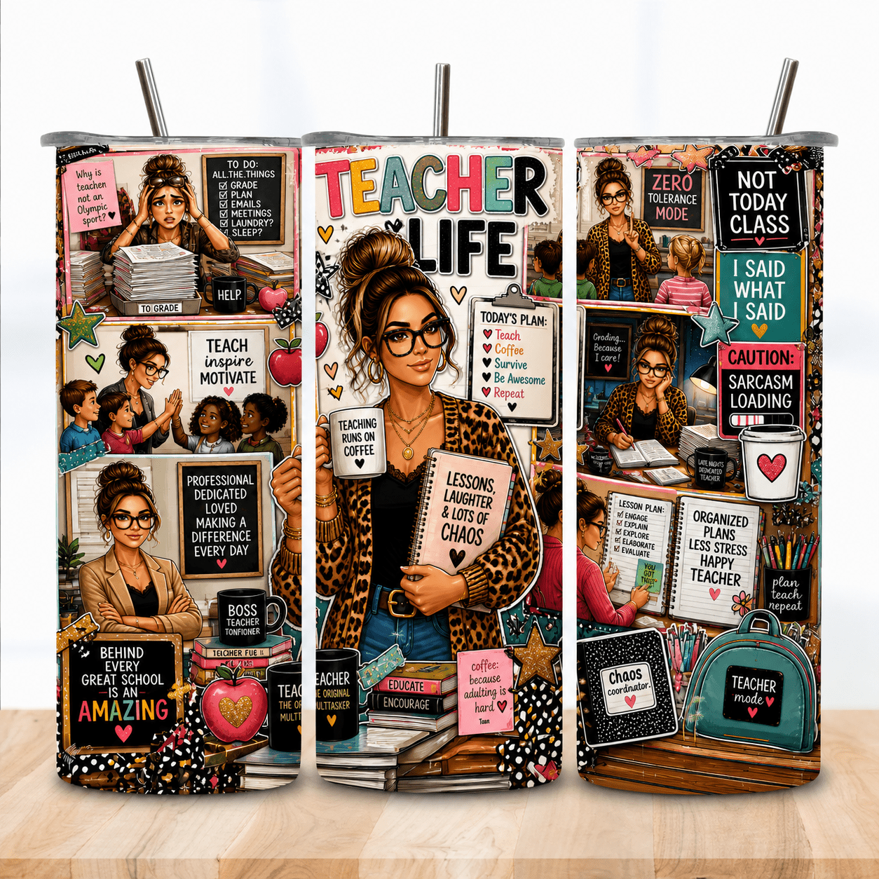 Teacher 20oz Skinny Tumbler - DTF Virginia - Tumbler