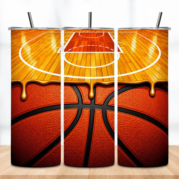 basketball court and ball