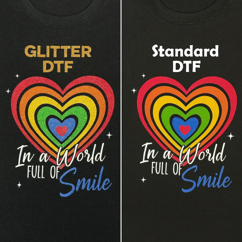 glitter dtf vs standard dtf