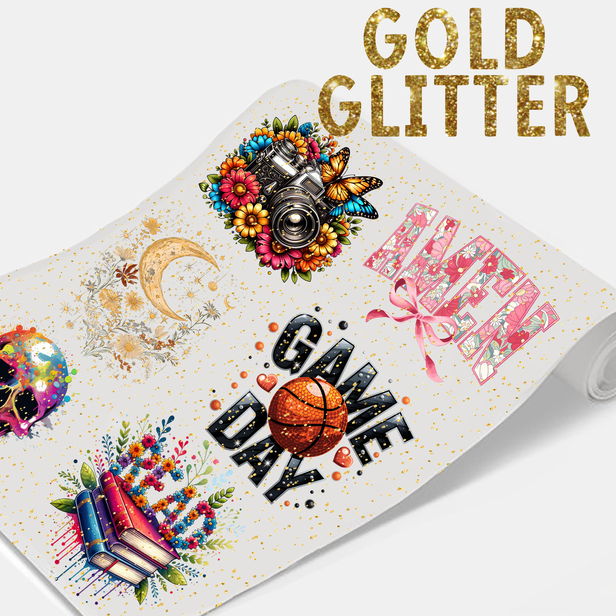 Gold Glitter DTF Transfers Builder