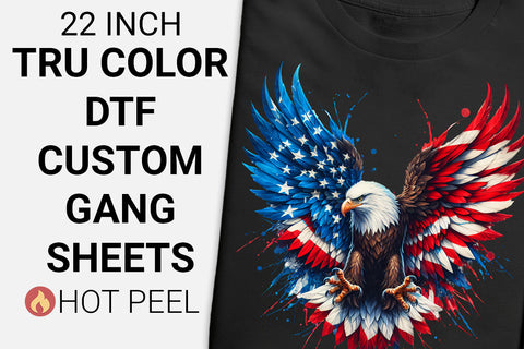 High-quality Tru Color DTF gang sheets for apparel printing