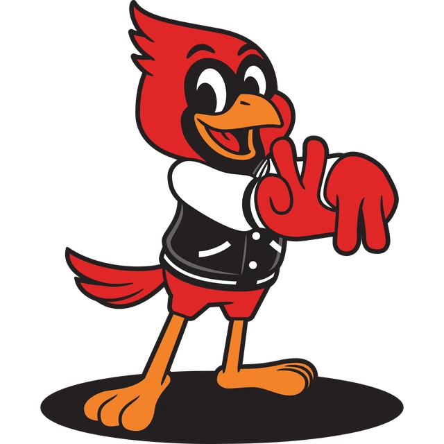 Rudi Red, the DTF Virginia cardinal mascot